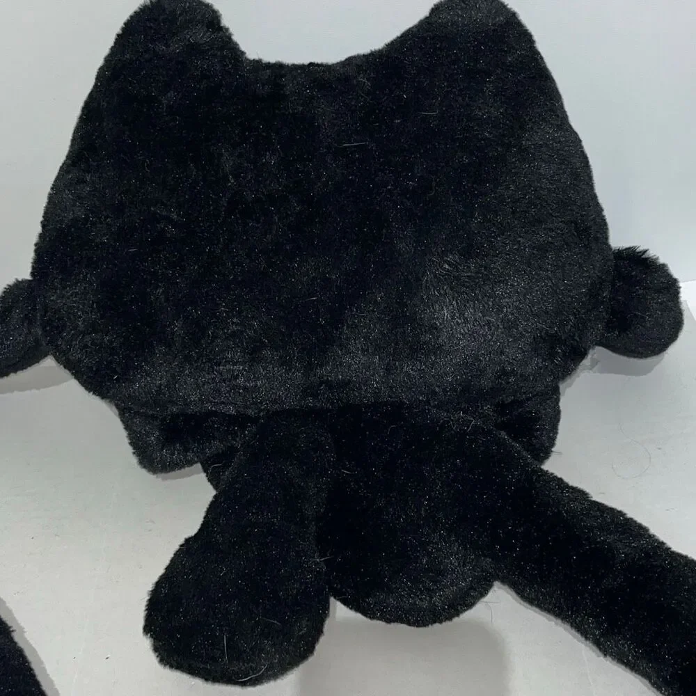 Black Cat Plush Scarf Long Paws Mismatched‎ Eyes Yellow Blue Novelty Winter Wrap